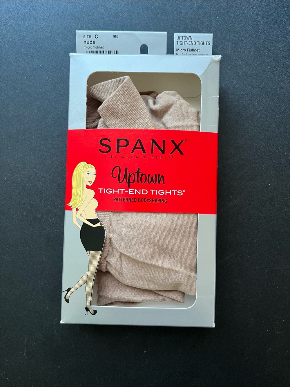SPANX Tight End Micro Fishnet Shaper Tights 963 Nude Size C, Bodyshaping, NWT